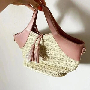 NWOT Nordstrom  sole/society Blush/Wicker Basket Bag Nordstrom